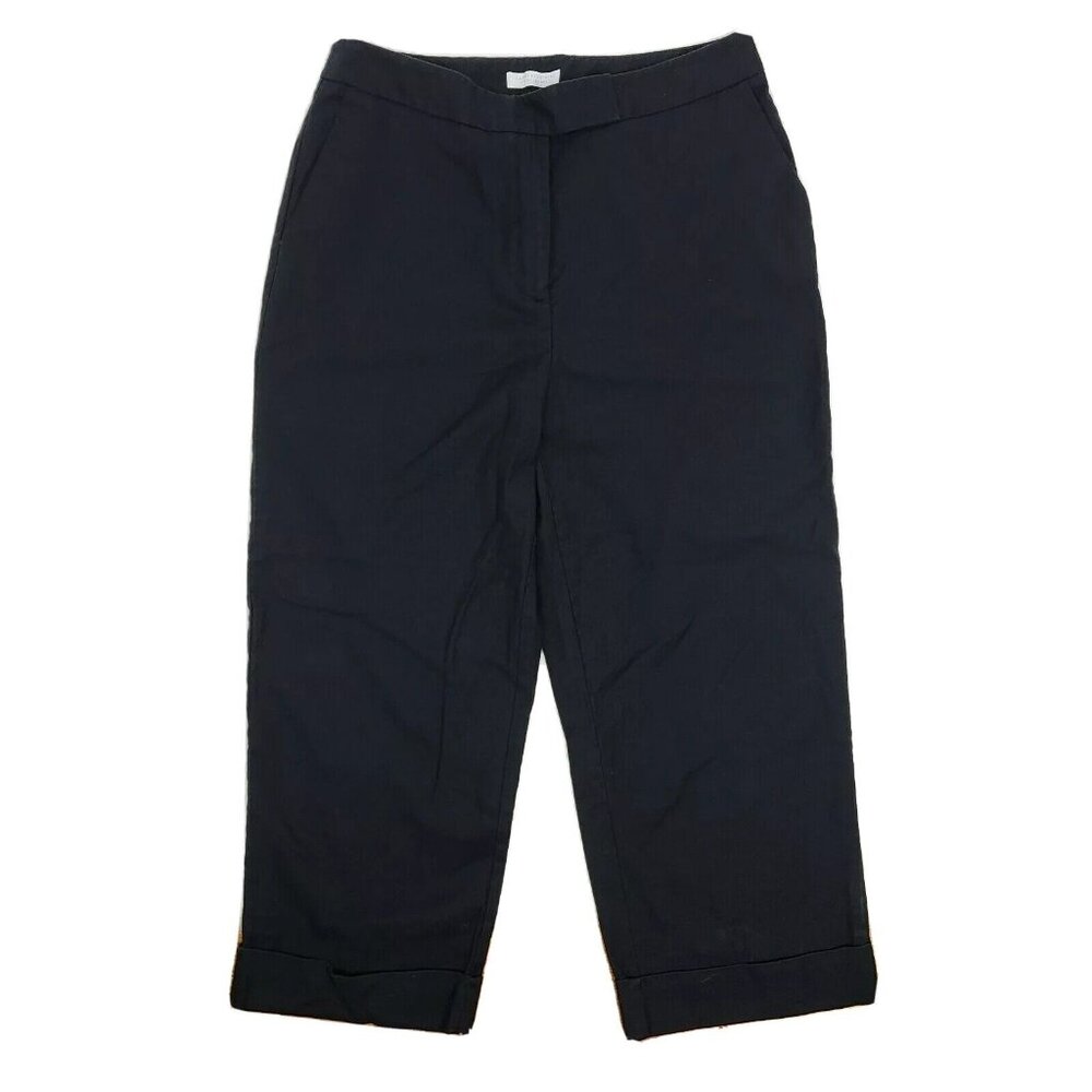 Charter Club Pants Womens Size 8 Solid All Black Katherine Fit Capri Length‎